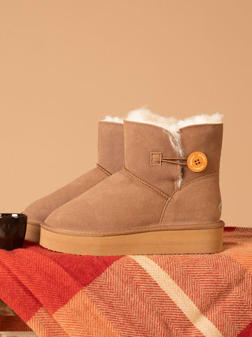 NICEBAY Leder-Winterboots "Fowl" in Camel