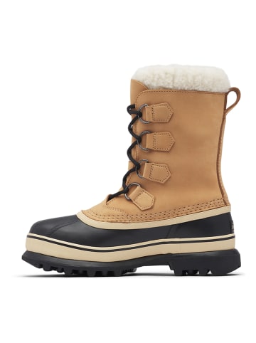 Sorel Leder-Winterboots "Caribou" in Hellbraun