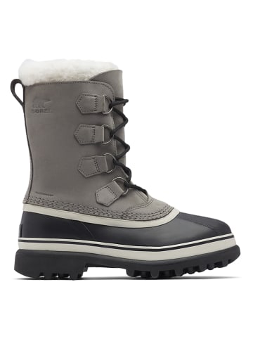 Sorel Leder-Winterboots "Caribou" in Grau