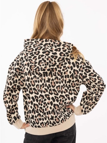 Zwillingsherz Bluza "Sweet Heart Leo" w kolorze beżowo-jasnoróżowym