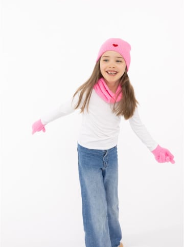 Zwillingsherz Kaschmir-Beanie "Herz" in Pink
