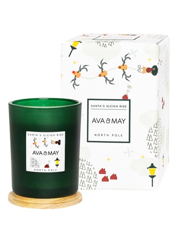 AVA & MAY Geurkaars "Santa's Sleighride" groen - 180 g
