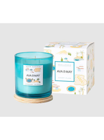 AVA & MAY Geurkaars "Gran Canaria" lichtblauw - 380 g