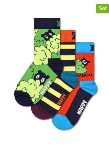 Happy Socks 3tlg. Geschenkset "Peekaboo" in Bunt