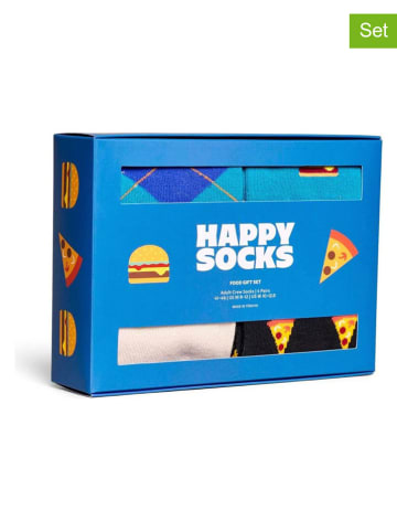 Happy Socks 4-delige set: sokken "Food" blauw/donkerblauw