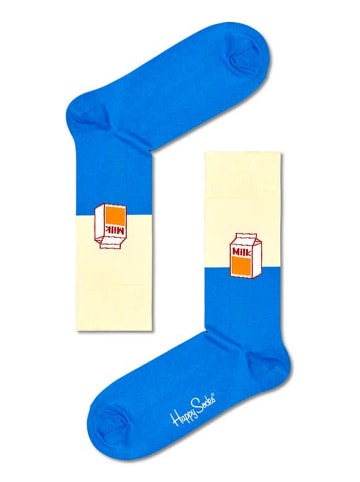 Happy Socks Skarpety w kolorze niebiesko-kremowym