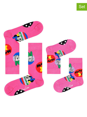 Happy Socks Skarpety (2 pary) "Daisy & Minnie dot" w kolorze różowym