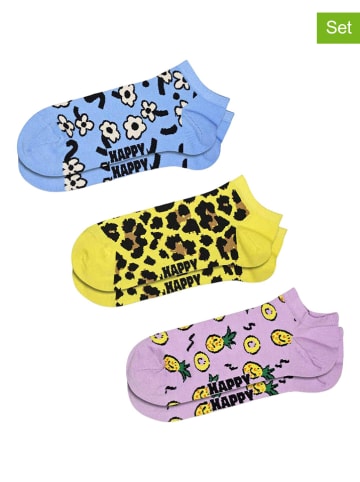 Happy Socks Skarpety (3 pary) w kolorze fioletowo-błękitno-żółtym