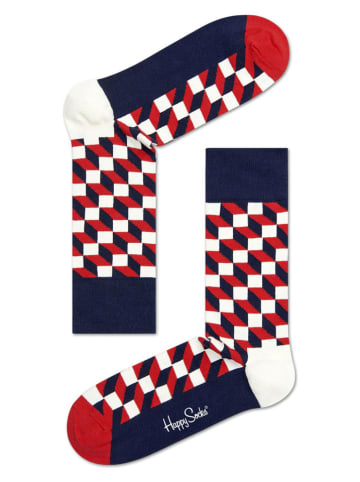 Happy Socks 2er-Set: Socken in Blau/ Rot/ Dunkelblau