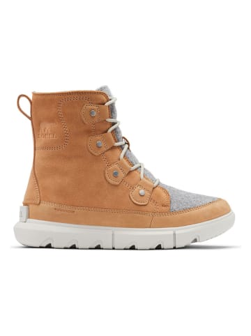 Sorel Leder-Winterboots "Explorer II" in Hellbraun/ Grau