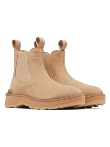 Sorel Skórzane sztyblety "Hi-Line" w kolorze beżowym