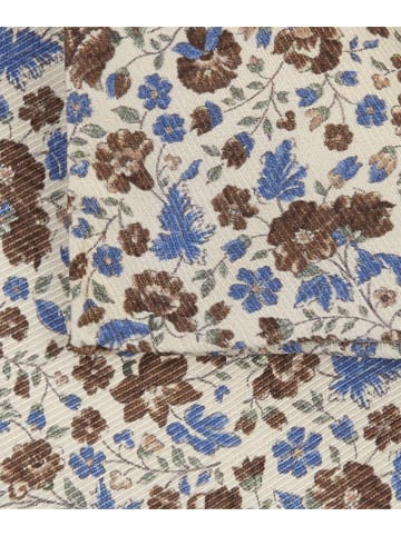 PROFUOMO Seiden-Tuch in Creme/ Braun/ Blau - (L)28 x (B)28 cm