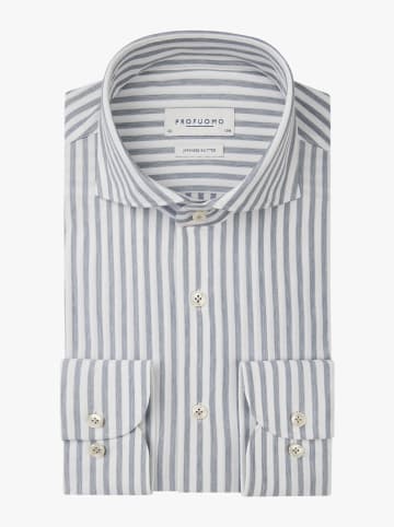 PROFUOMO Blouse grijs/wit