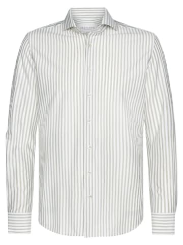 PROFUOMO Hemd in Beige/ Weiß