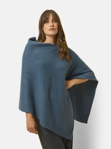Just Cashmere Kasjmieren poncho "Ashley" blauw