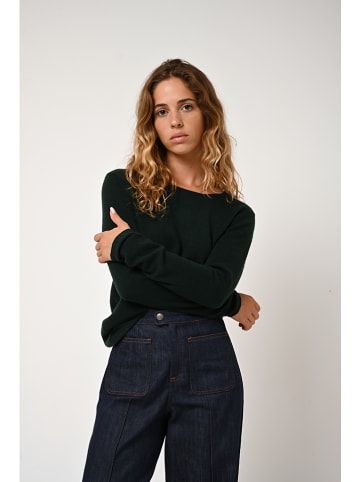 AUTHENTIC CASHMERE Kaszmirowy sweter "Epéna" w kolorze ciemnozielonym