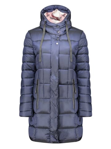 Geographical Norway Doorgestikte mantel "Bulli" donkerblauw