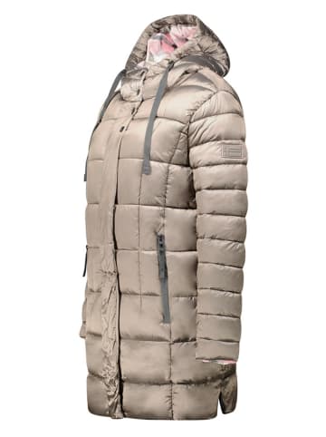 Geographical Norway Płaszcz pikowany "Bulli" w kolorze szarobrązowym