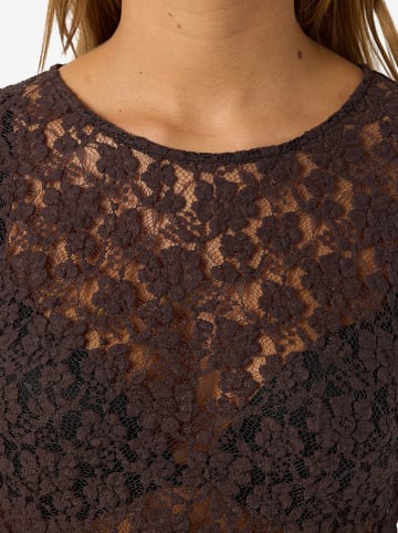 Noisy may Koszulka "Miriam" w kolorze ciemnobrązowym