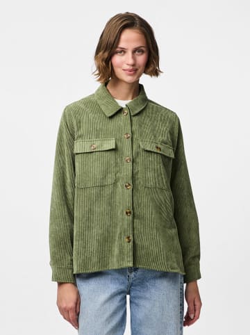 Pieces Koszula "Ceffi" w kolorze zielonym