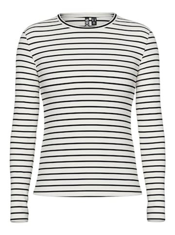 Pieces Longsleeve "Ruka" in Schwarz/ Weiß