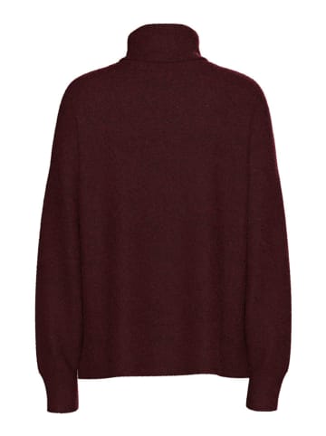 Pieces Rollkragenpullover in Bordeaux