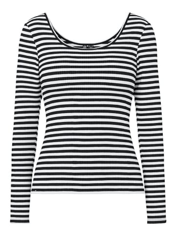 Pieces Koszulka "Kitte" w kolorze czarno-białym