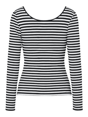 Pieces Koszulka "Kitte" w kolorze czarno-białym