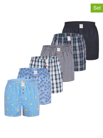 Phil & Co. Berlin Bokserki (6 par) w kolorze granatowo-błękitnym