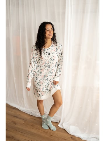 by Louise Nachthemd in Creme/ Rosa/ Türkis