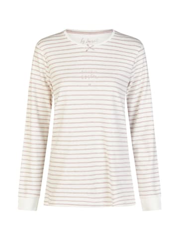 by Louise 2er-Set: Pyjama mit Kuschelsocken in Creme/ Rosa