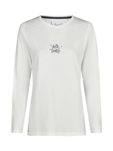 by Louise 2er-Set: Pyjama mit Kuschelsocken in Creme/ Dunkelblau/ Rosa