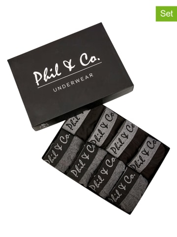 Phil & Co. Berlin Bokserki (8 par) w kolorze czarno-szarym