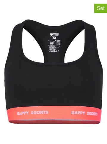 Happy Shorts 2er-Set: Bustiers in Schwarz/ Orange