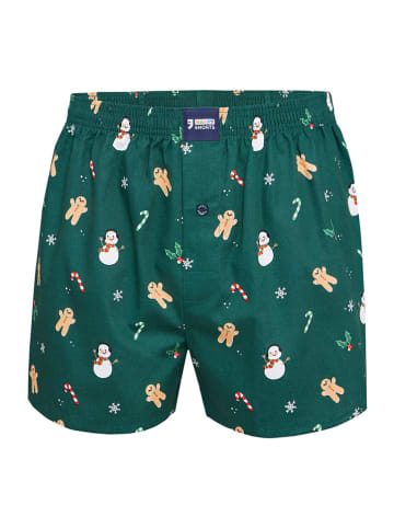 Happy Shorts 2er-Set: Boxershorts in Dunkelblau/ Dunkelgrün