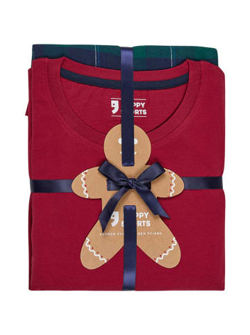 Happy Shorts Pyjama in Rot/ Dunkelblau
