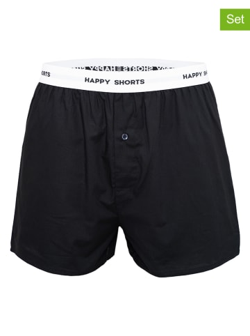 Happy Shorts Bokserki (3 pary) w kolorze czarnym