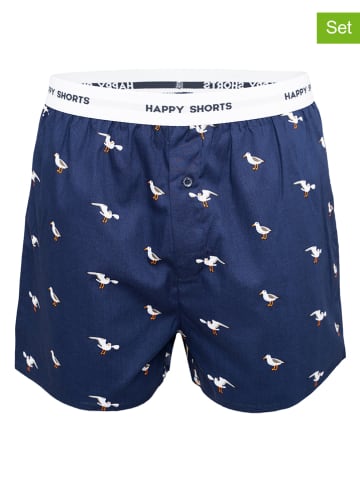 Happy Shorts Bokserki (3 pary) w kolorze granatowym i szarym