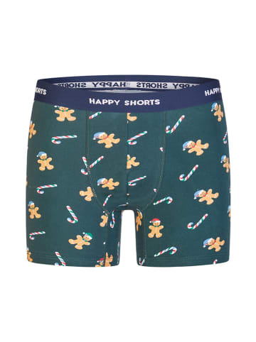 Happy Shorts 2er-Set: Boxershorts in Smaragdgrün/ Dunkelblau