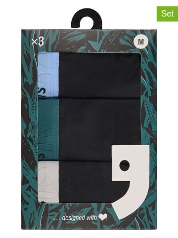 Happy Shorts Bokserki (3 pary) w kolorze czarnym