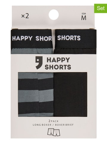 Happy Shorts Bokserki (2 pary) w kolorze czarno-szarym
