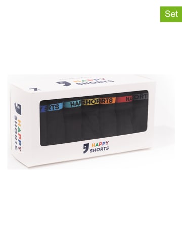 Happy Shorts Bokserki (7 par) w kolorze czarnym ze wzorem