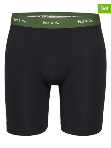 Phil & Co. Berlin Bokserki (3 pary) w kolorze czarno-oliwkowym