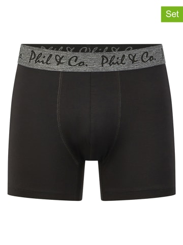 Phil & Co. Berlin Bokserki (3 pary) w kolorze czarnym