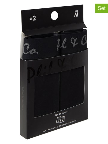 Phil & Co. Berlin Bokserki (2 pary) w kolorze czarnym