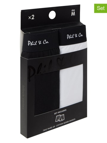 Phil & Co. Berlin Bokserki (2 pary) w kolorze czarnym i białym