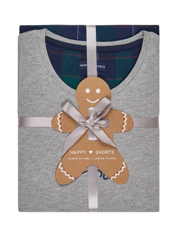 Happy Shorts Piżama w kolorze szaro-ciemnozielonym