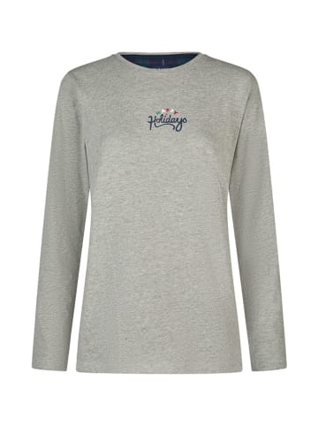 Happy Shorts Pyjama in Grau/ Dunkelgrün