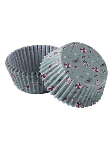 Fackelmann Papieren muffinvormpjes groen/rood - 50 stuks