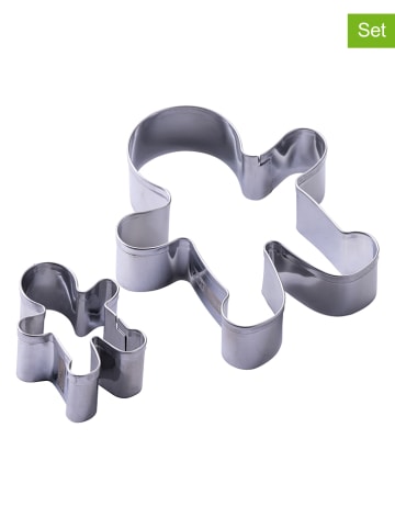 Fackelmann 2-delige set: roestvrijstalen uitsteekvormen "Koekmannetje"